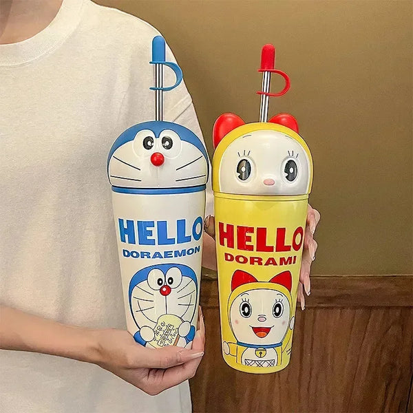 Duo-Sip Doraemon & Dorami Sipper Tumbler (600 ml) - Bear Hugs