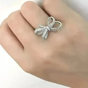 Elegant Boho Bowknot Rhinestone Ring - Bear Hugs