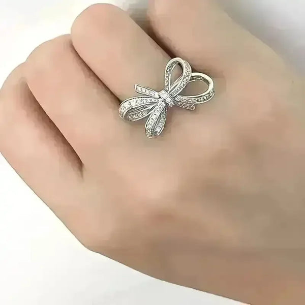 Elegant Boho Bowknot Rhinestone Ring - Bear Hugs