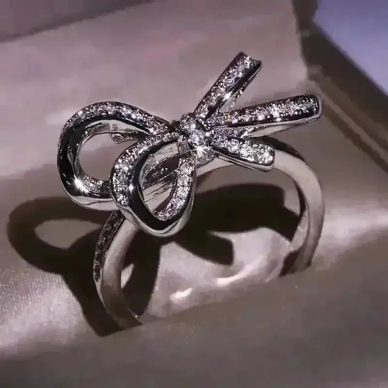 Elegant Boho Bowknot Rhinestone Ring - Bear Hugs