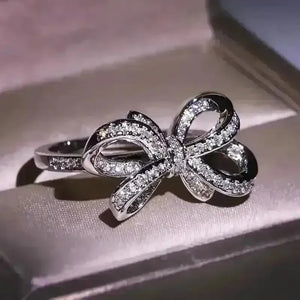 Elegant Boho Bowknot Rhinestone Ring - Bear Hugs