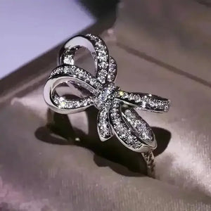 Elegant Boho Bowknot Rhinestone Ring - Bear Hugs