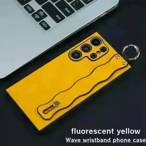 Elegant Wrist Bracket Leather Case (For Samsung) - Bear Hugs