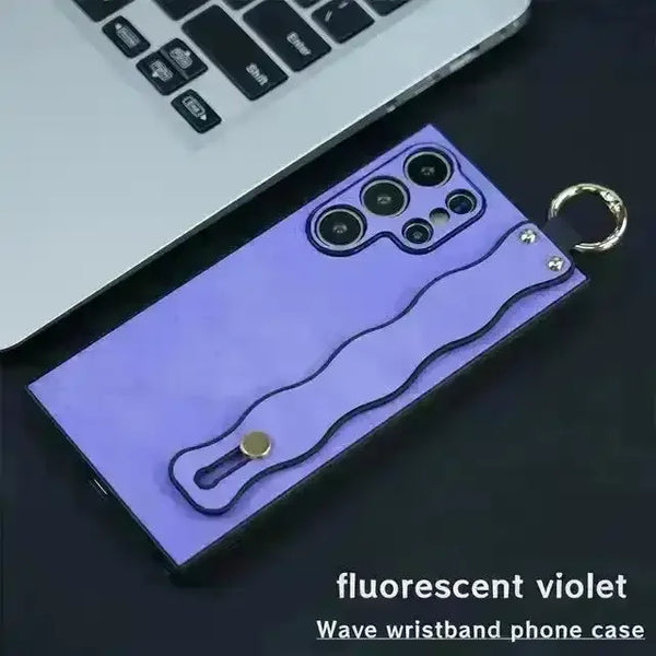 Elegant Wrist Bracket Leather Case (For Samsung) - Bear Hugs