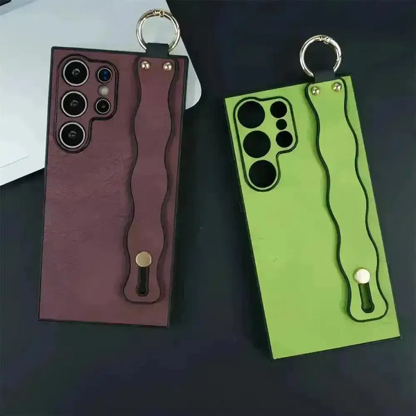 Elegant Wrist Bracket Leather Case (For Samsung) - Bear Hugs