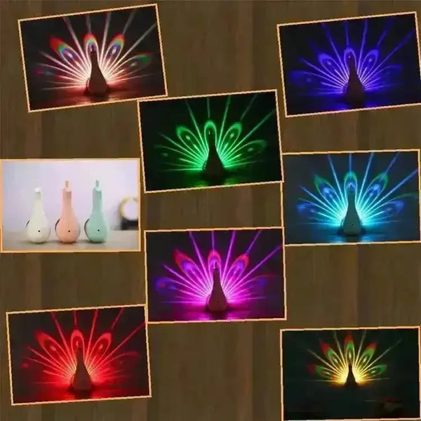 Enchanting Peacock Projection Lamp - Bear Hugs