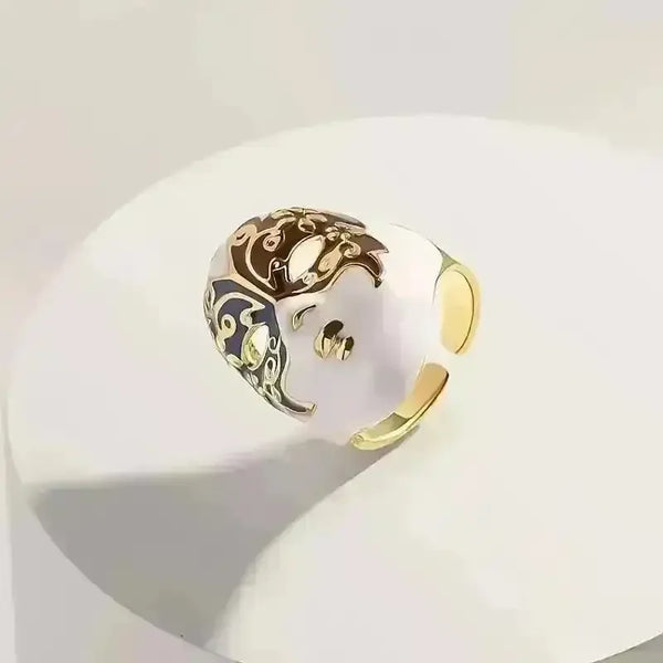 Exquisite Chinese Opera Face Mask Ring - Bear Hugs