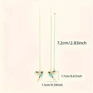 Exquisite Hummingbird Design Dangle Earrings - Bear Hugs