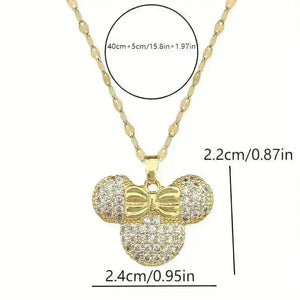 Exquisite Minnie Mouse Rhinestone Pendant - Bear Hugs