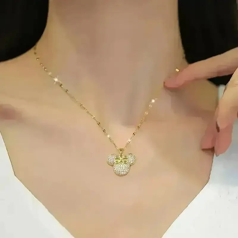 Exquisite Minnie Mouse Rhinestone Pendant - Bear Hugs