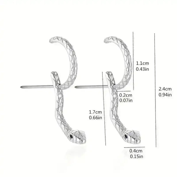 Fashionable Curvy Snake Earrings - Bear Hugs
