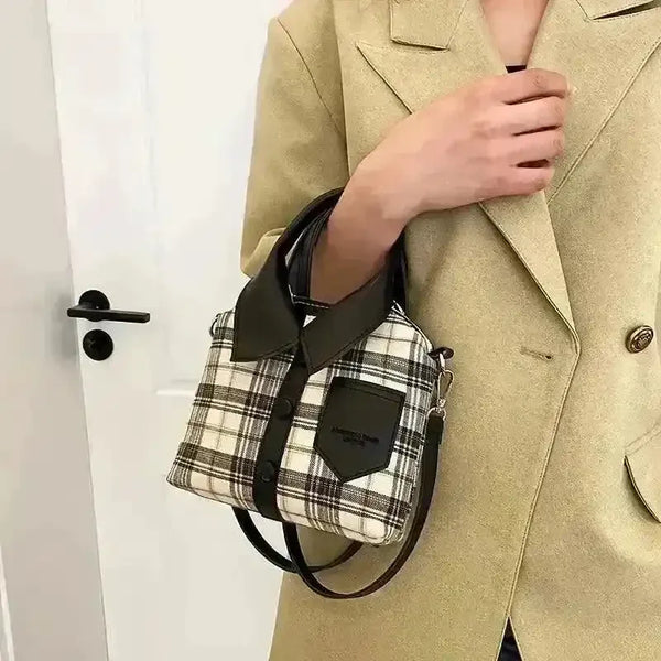 Fashionable Plaid Shirt Design Handbags - Bear Hugs