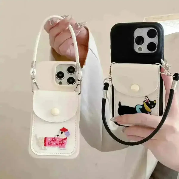 Fashionable Puppy Wallet Phone Case (For iPhones) - Bear Hugs
