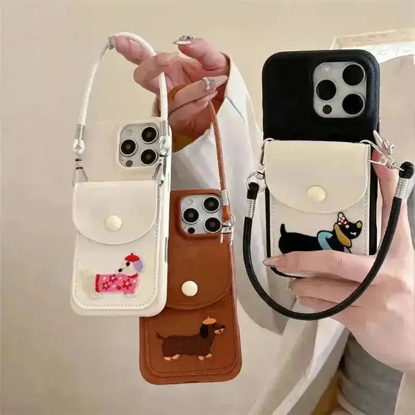 Fashionable Puppy Wallet Phone Case (For iPhones) - Bear Hugs