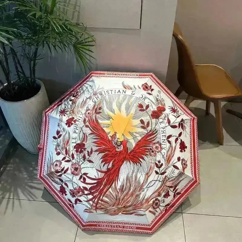 Fiery Phoenix Pattern Luxe Umbrella - Bear Hugs