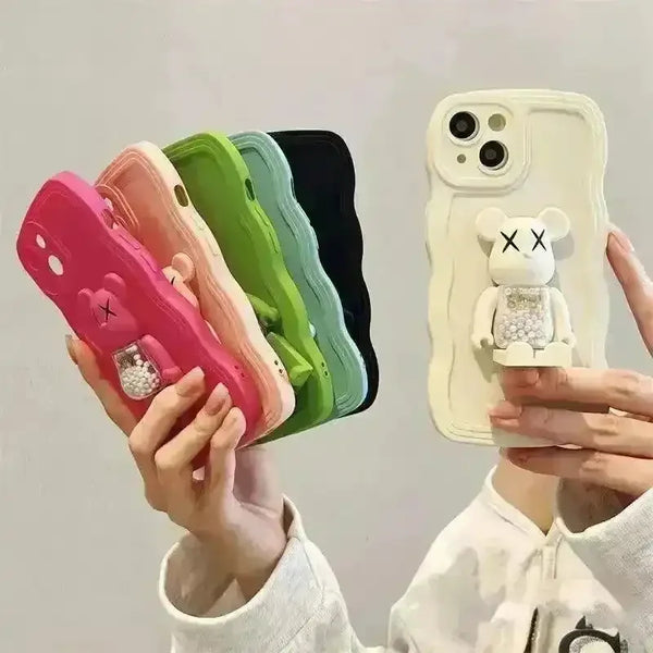 Folding Teddy Stand Phone Case (For iPhones) - Bear Hugs