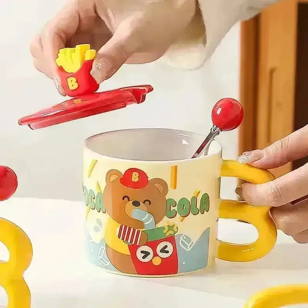 French Fries Bear Ceramic Mug (400 ml) - Bear Hugs