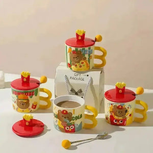 French Fries Bear Ceramic Mug (400 ml) - Bear Hugs