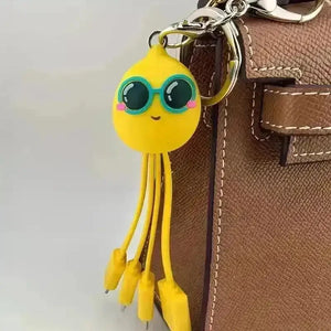 Fruit Shaped Mini 3-in-1 Charging Cable Keychain - Bear Hugs