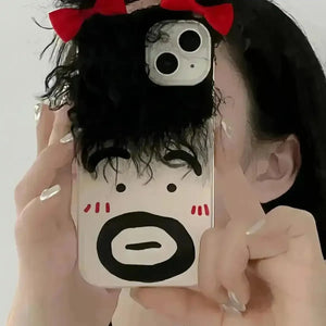 Funny Hairy Face Silicone Phone Case (For iPhones) - Bear Hugs