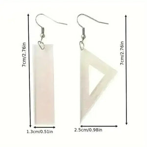 Geometric Instruments Asymmetric Dangle Earrings - Bear Hugs