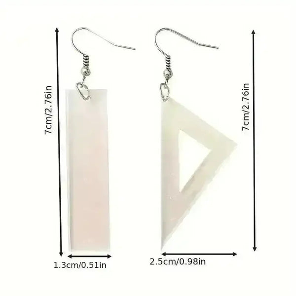 Geometric Instruments Asymmetric Dangle Earrings - Bear Hugs