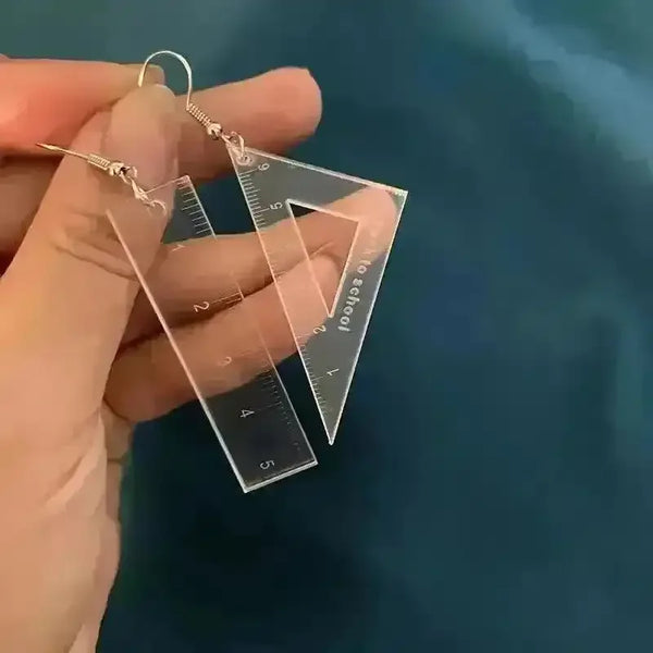 Geometric Instruments Asymmetric Dangle Earrings - Bear Hugs