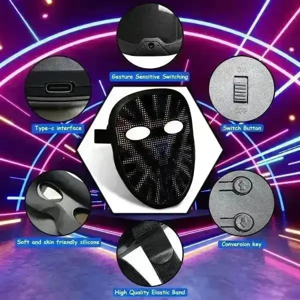 Gesture Sensing Bluetooth LED Smart Mask - Bear Hugs