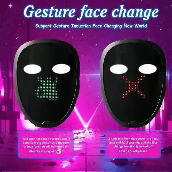Gesture Sensing Bluetooth LED Smart Mask - Bear Hugs