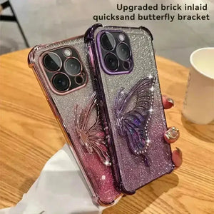 Glitter Butterfly Bracket Case (For iPhones) - Bear Hugs