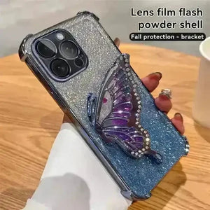 Glitter Butterfly Bracket Case (For iPhones) - Bear Hugs