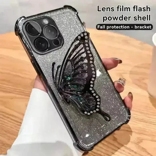 Glitter Butterfly Bracket Case (For iPhones) - Bear Hugs