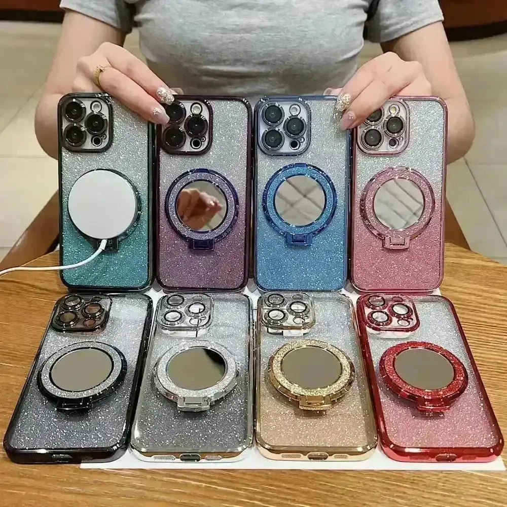 Glitter Diamond Magsafe Bracket Case (For iPhones) - Bear Hugs