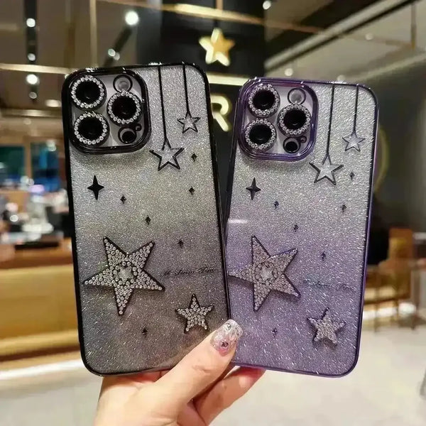 Glittery Hanging Stars Phone Case (For iPhones) - Bear Hugs