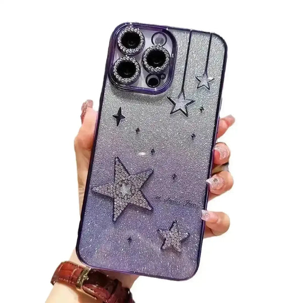 Glittery Hanging Stars Phone Case (For iPhones) - Bear Hugs