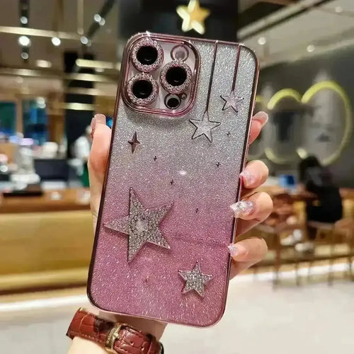 Glittery Hanging Stars Phone Case (For iPhones) - Bear Hugs