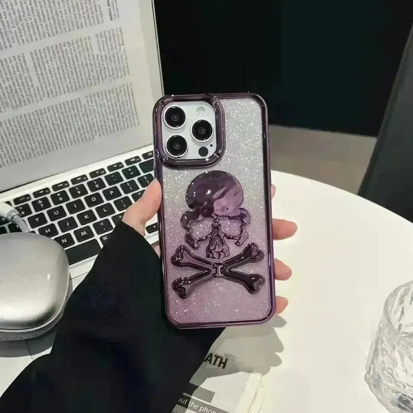 Glittery Skull Phone Case (For iPhones) - Bear Hugs