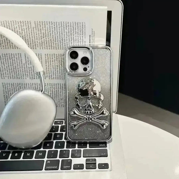 Glittery Skull Phone Case (For iPhones) - Bear Hugs