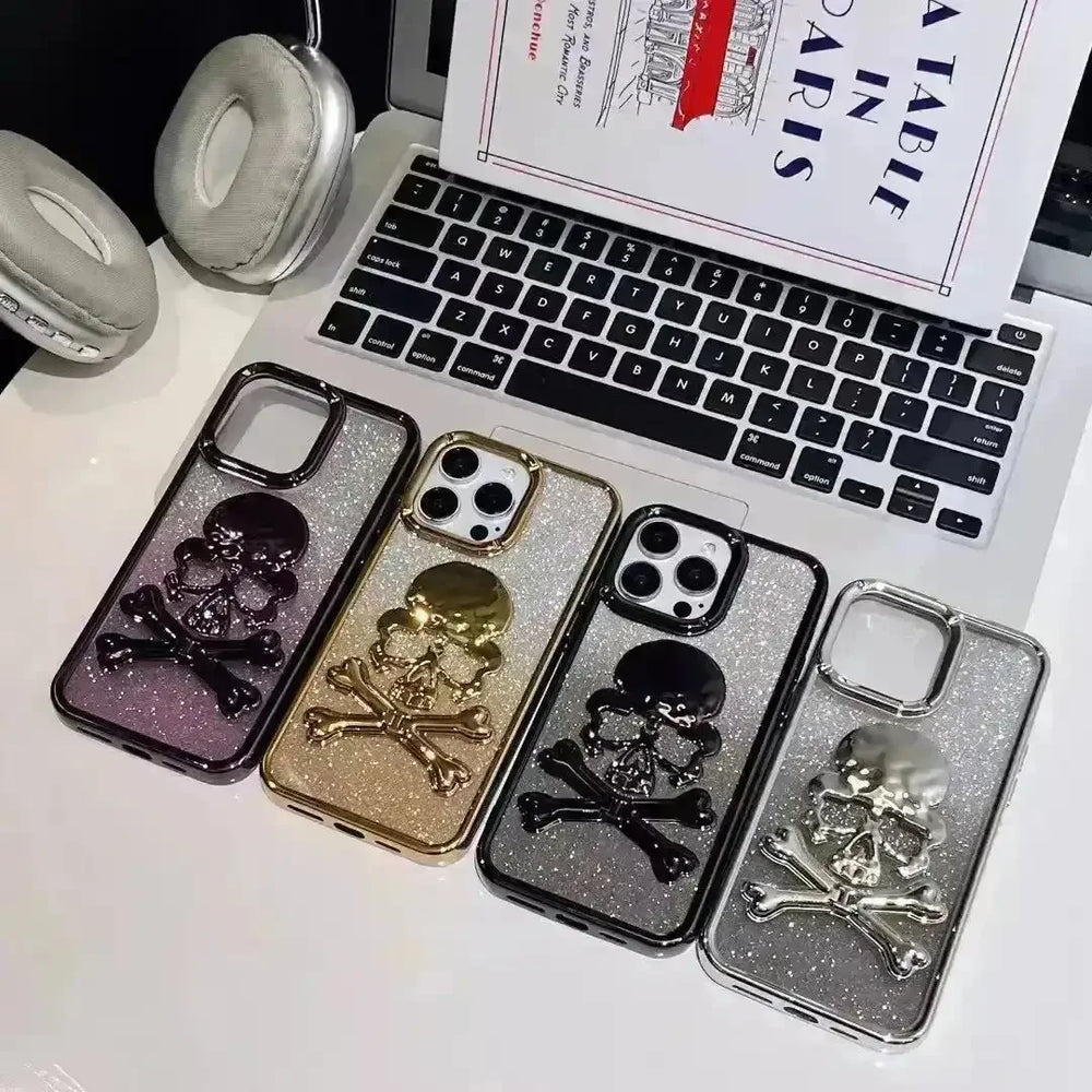Glittery Skull Phone Case (For iPhones) - Bear Hugs