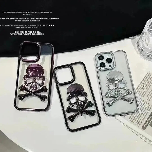 Glittery Skull Phone Case (For iPhones) - Bear Hugs