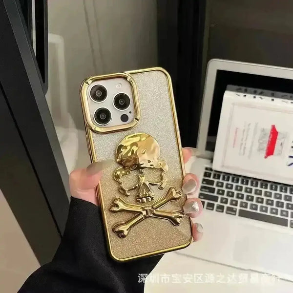 Glittery Skull Phone Case (For iPhones) - Bear Hugs