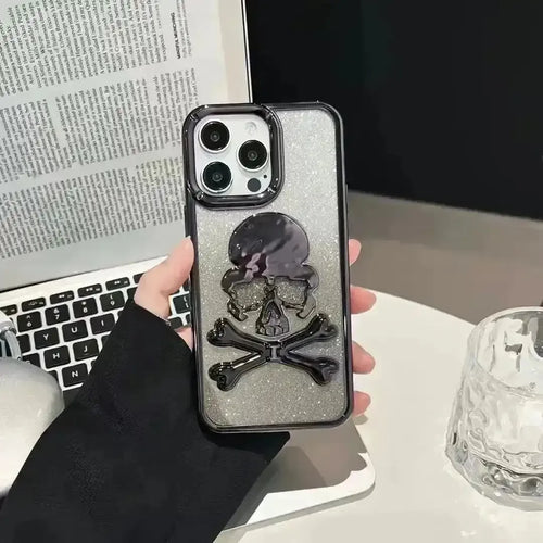 Glittery Skull Phone Case (For iPhones) - Bear Hugs