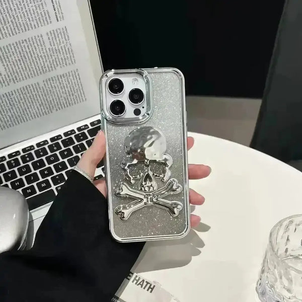 Glittery Skull Phone Case (For iPhones) - Bear Hugs