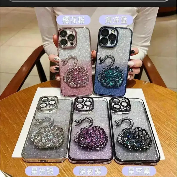 Glittery Swan Phone Case (For iPhones) - Bear Hugs