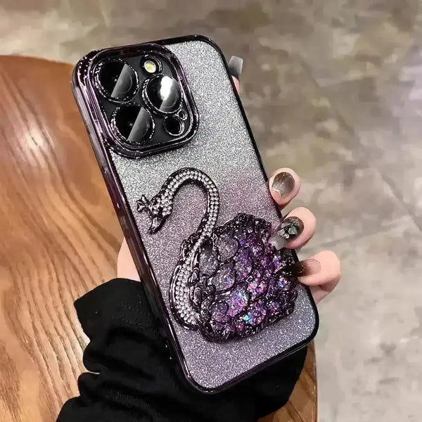 Glittery Swan Phone Case (For iPhones) - Bear Hugs
