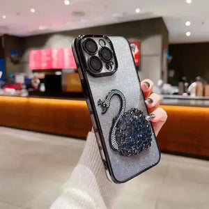 Glittery Swan Phone Case (For iPhones) - Bear Hugs