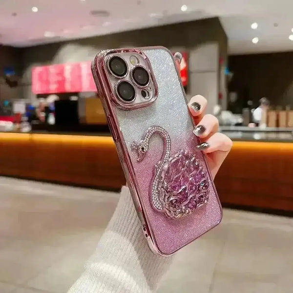 Glittery Swan Phone Case (For iPhones) - Bear Hugs