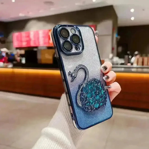 Glittery Swan Phone Case (For iPhones) - Bear Hugs