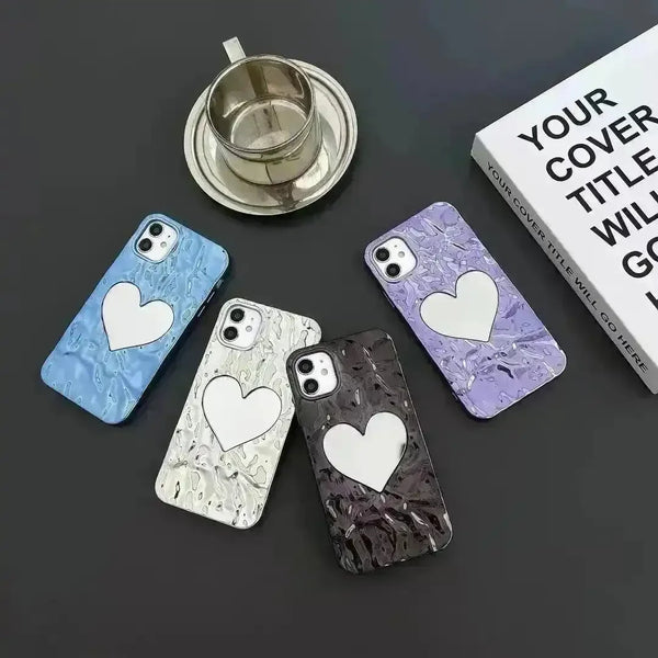 Glossy Heart Mirror Phone Case (For iPhones) - Bear Hugs