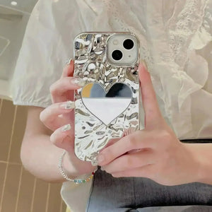 Glossy Heart Mirror Phone Case (For iPhones) - Bear Hugs